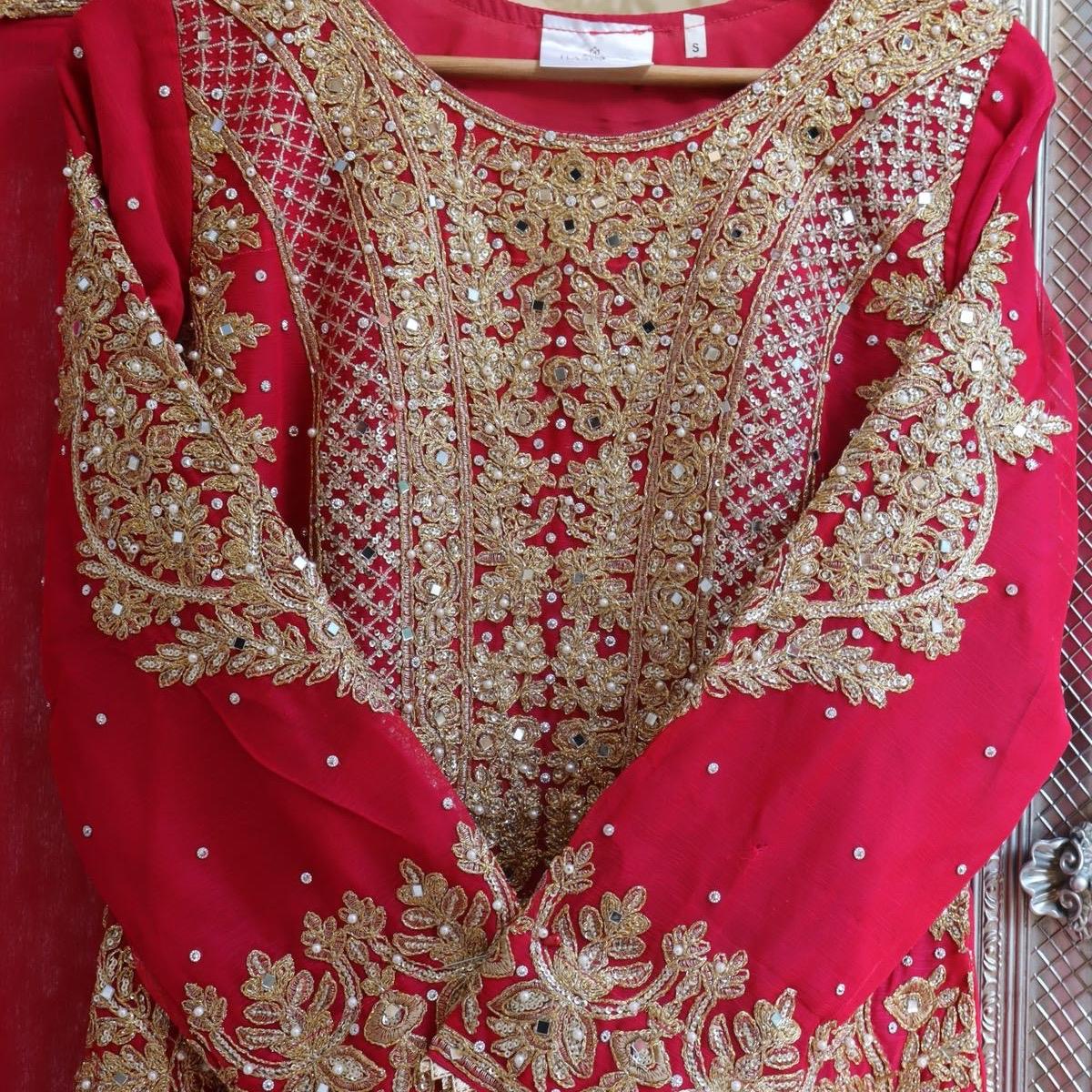 Heavy embroidered gharara suit - chiffon